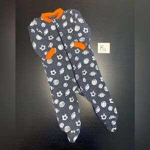 $3.00 💝 - George 3-6m Footed Soccer Theme Cotton Sleeper